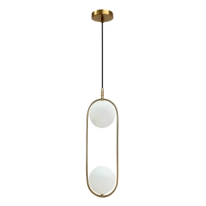 Cordel lampa wisząca złoty szczotkowany 2x28W G9 klosz biały 32-26279 Candellux