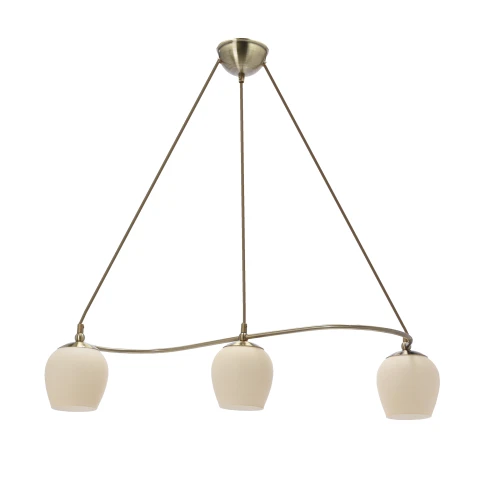 Serano lampa wisząca patynowy 3x60W E27 klosz kremowy 33-11060 Candellux