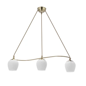 Serano lampa wisząca patynowy 3x60W E27 klosz biały 33-07377 Candellux