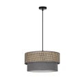 Karrara lampa wisząca czarny 1x60W E27 abażur szaro beżowy+szary 31-23865 Candellux