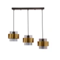 Spiega lampa wisząca czarny+mosiężny 3x60W E27 klosz dymiony 33-32027 Candellux