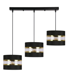 PANDY lampa wisząca czarny 3x40W E27 abażur czarny+złoty 33-37596 Candellux