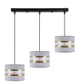 PANDY lampa wisząca czarny 3x40W E27 abażur szary+złoty 33-37657 Candellux