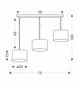 PANDY lampa wisząca czarny 3x40W E27 abażur szary+złoty 33-37657 Candellux