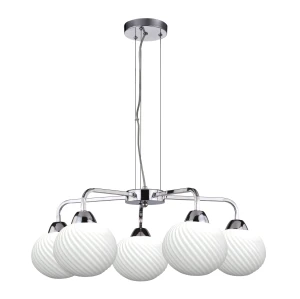 Madryt lampa wisz¹ca chrom 5x60W E27 klosz biały 35-32942 Candellux