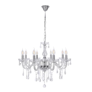 Cristallo lampa wisząca chromowy 8x40W E14 transparentny 38-30337 Candellux