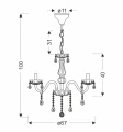 Cristallo lampa wisząca chromowy 8x40W E14 transparentny 38-30337 Candellux