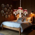 ROZANO lampa wisząca biały 3x40W E27 abażur kwiatowy 33-36902 Candellux