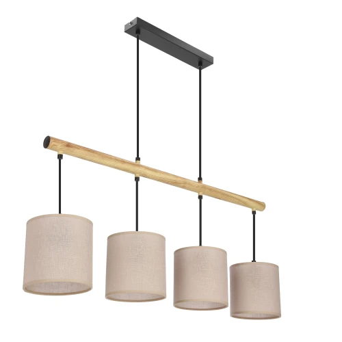 Combi lampa wisząca czarny 4x60W E27 abażur beżowy 34-38401 Candellux