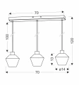 Greniko lampa wisząca czarny 3x40W E14 klosz bezbarwny 33-36346 Candellux