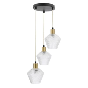 Greniko lampa wisząca talerz czarny 3x40W E14 klosz bezbarwny 33-36377 Candellux