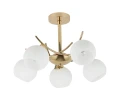 AMOS Lampa wiszaca złoty 5x40W E27 klosz biały 35-37497 Candellux