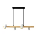 Xilo lampa sufitowa czarny+drewniany 4x25W GU10 klosz biały 33-38319 Candellux