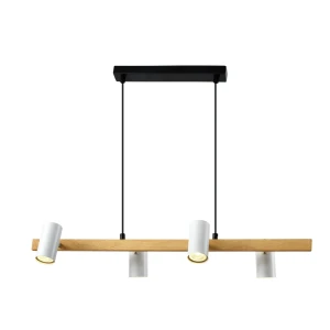 Xilo lampa sufitowa czarny+drewniany 4x25W GU10 klosz biały 33-38319 Candellux