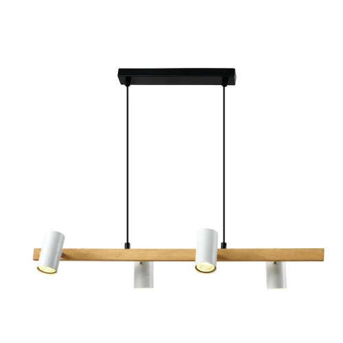 Xilo lampa sufitowa czarny+drewniany 4x25W GU10 klosz biały 33-38319 Candellux