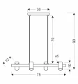 Xilo lampa sufitowa czarny+drewniany 4x25W GU10 klosz biały 33-38319 Candellux