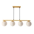 Carrine lampa wisząca drewniany 4x40W E14 klosz biały 34-37442 Candellux