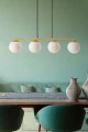 Carrine lampa wisząca drewniany 4x40W E14 klosz biały 34-37442 Candellux