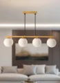 Carrine lampa wisząca drewniany 4x40W E14 klosz biały 34-37442 Candellux