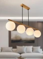 Carrine lampa wisząca drewniany 4x40W E14 klosz biały 34-37442 Candellux