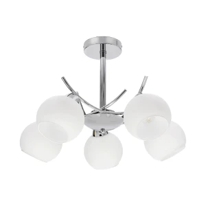 AMOS Lampa wiszaca chromowy 5x40W E27 klosz biały 35-34984 Candellux