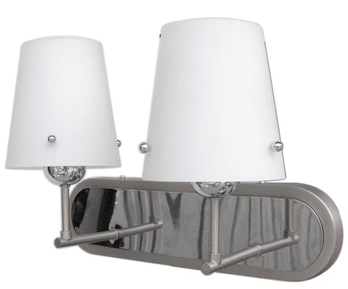 Kinkiet ścienny Tango 2x60W E27 nowoczesna lampa do salonu sypialni metal szkło biały chromowany klosz styl klasyczny 22-57245 Candellux