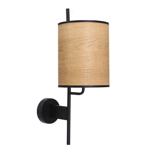 ZETA LAMPA KINKIET CZARNY 1X40W E27 ABAŻUR ORZECHOWY 21-25388 Candellux