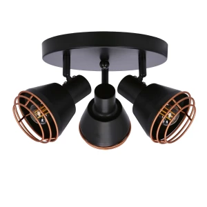 Neria lampa sufitowa plafon czarny 3x40w e14 klosz miedziany 98-83111 Candellux