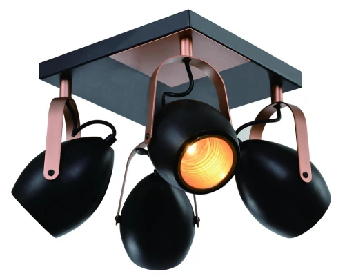 Anica lampa sufitowa plafon czarny 4x40w e14 odbłyśnik złoty 98-83128 Candellux