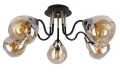 Unica lampa sufitowa czarny+złoty 5x40w e27 klosz dymiony 35-00897 Candellux