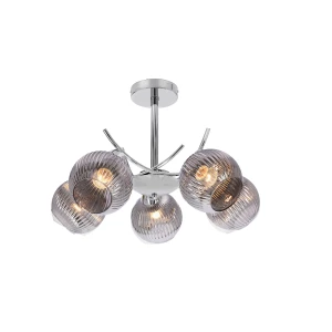 VINOTI lampa wisząca chromowy 5x40W E27 klosz grafitowy 35-52179 Candellux