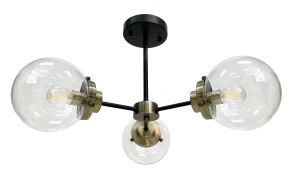 Lens lampa sufitowa czarny+patynowy 3x40w e14 klosz bezbarwny 33-01290 Candellux