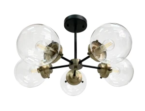 Lens lampa sufitowa czarny+patynowy 5x40w e14 klosz bezbarwny 35-01306 Candellux