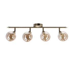 Rodia lampa sufitowa listwa patynowy 4x40w g9 klosz bursztynowy 94-16560 Candellux