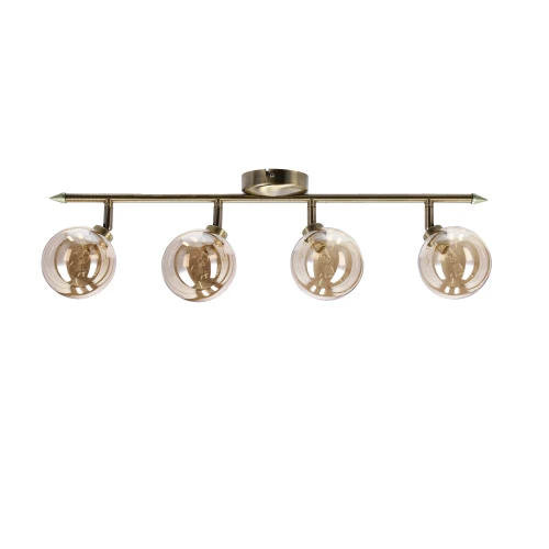 Rodia lampa sufitowa listwa patynowy 4x40w g9 klosz bursztynowy 94-16560 Candellux