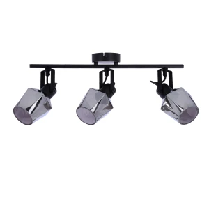 Randi lampa sufitowa listwa czarny matowy 3x15w e14 klosz dymiony 93-13378 Candellux