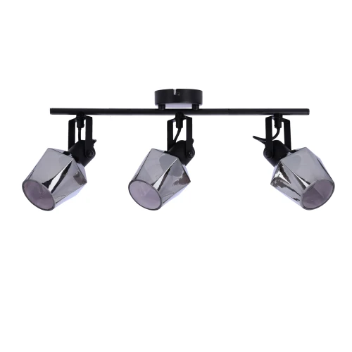 Randi lampa sufitowa listwa czarny matowy 3x15w e14 klosz dymiony 93-13378 Candellux