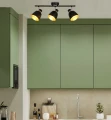 Aleksandria lampa sufitowa listwa czarny 3x40w e14 klosz czarny+złoty 93-13767 Candellux