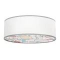 KIDDY lampa sufitowa plafon 38 cm 2x40W E27 biały abażur tkanina z szarą oblamówką dziecięca oprawa oświetleniowa pokój dziecka klasyczna 31-38869 Candellux