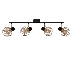 ACROBAT LISTWA 4X40W E14 CZARNY KLOSZ MIEDZIANY 94-22226 Candellux