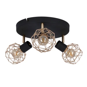 ACROBAT PLAFON 3X40W E14 CZARNY KLOSZ MIEDZIANY 98-22233 Candellux