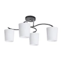 ESNYR LAMPA SUFITOWA CHROMOWY+CZARNY 4X40 E27 KLOSZ BIAŁY 34-22677 Candellux