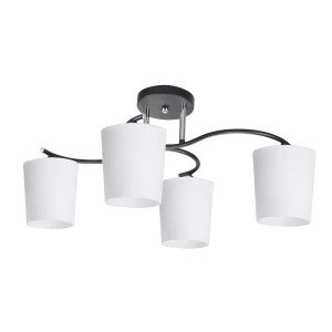 ESNYR LAMPA SUFITOWA CHROMOWY+CZARNY 4X40 E27 KLOSZ BIAŁY 34-22677 Candellux