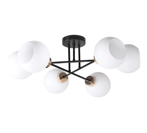 AMANDA LAMPA SUFITOWA CZARNY+ZŁOTY 6X40 E27 KLOSZ BIAŁY 36-21083 Candellux