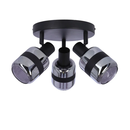 YUKI LAMPA PLAFON CZARNY MATOWY 3X15W E14 KLOSZ DYMIONY 98-13439 Candellux