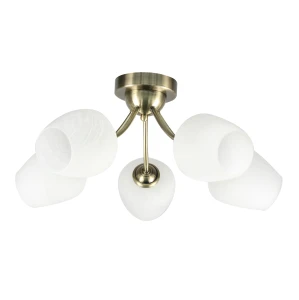 ZINA LAMPA SUFITOWA PATYNOWY 5X40 E27 KLOSZ BIAŁY 35-22592 Candellux