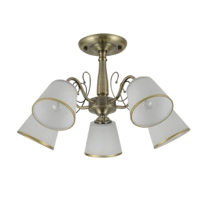 LOSANNA LAMPA WISZĄCA PATYNOWY 5X40W E14 KLOSZ BIAŁY Z OBWÓDKĄ 35-26583 Candellux