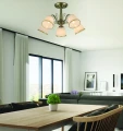 LOSANNA LAMPA WISZĄCA PATYNOWY 5X40W E14 KLOSZ BIAŁY Z OBWÓDKĄ 35-26583 Candellux
