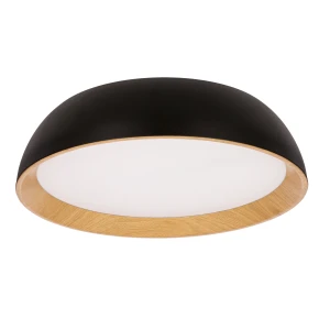 Calabria lampa sufitowa plafon czarno drewniany 24W LED 40x32 cm klosz biały 14-32805 Candellux
