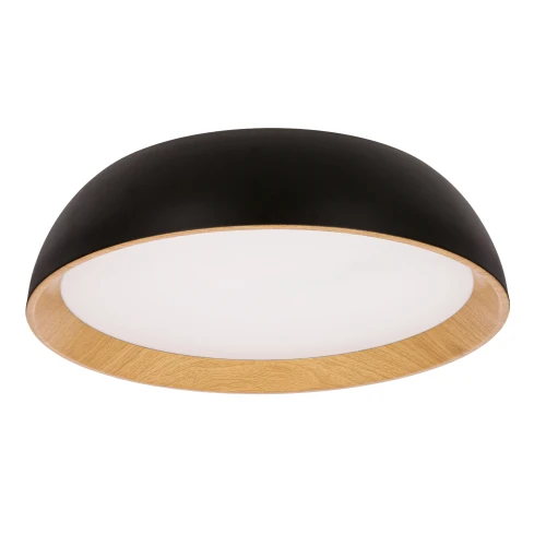 Calabria lampa sufitowa plafon czarno drewniany 24W LED 40x32 cm klosz biały 14-32805 Candellux